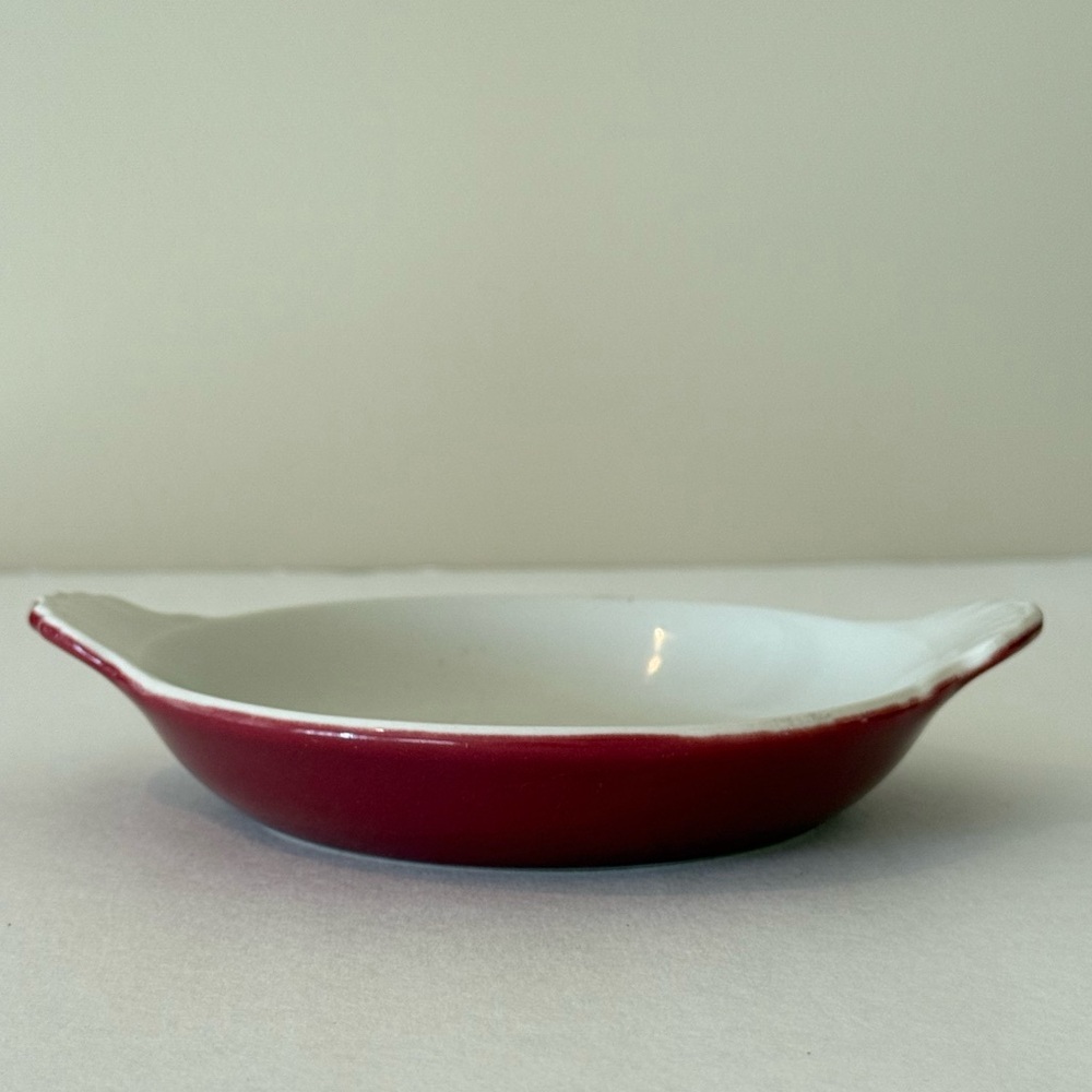Hall Pottery Brown Baking Dish Individual Au Gratin Casserole #433 Vintage
